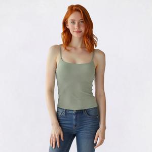 Juniors No Comment Spaghetti Strap Tank Top w/ Mold Cup alternate view
